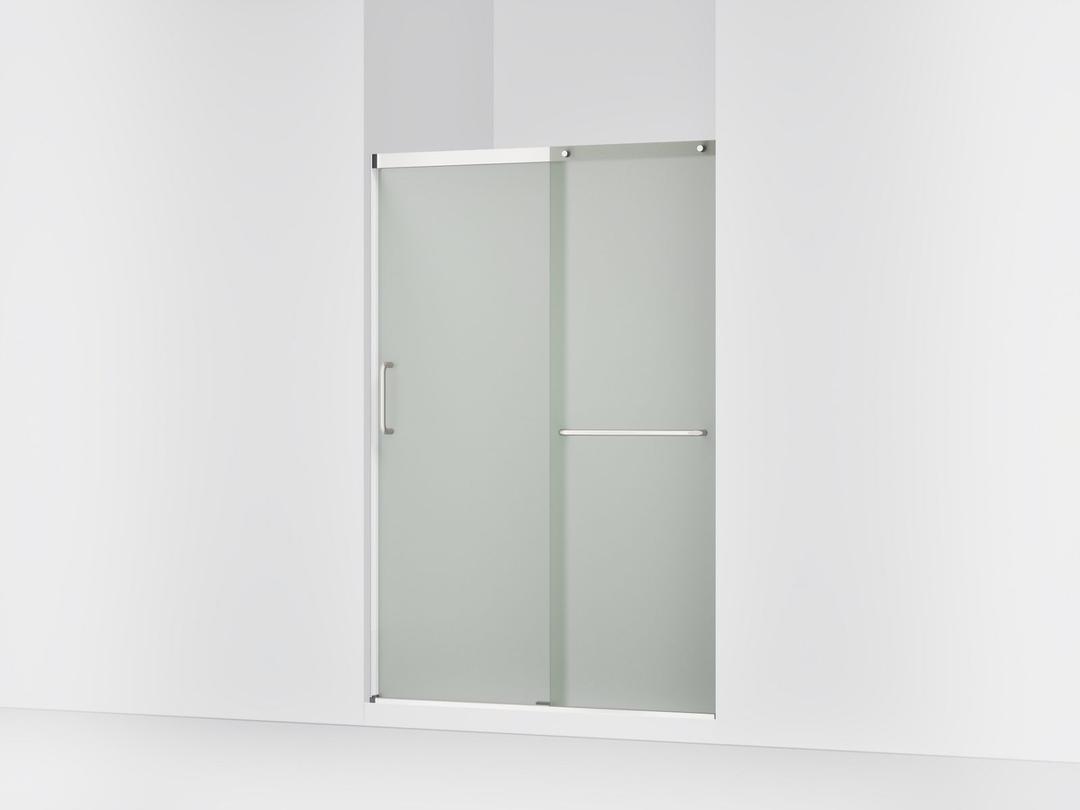 Elate Sliding shower door, 70-1/2'' H x 50-1/4 - 53-5/8'' W, with 1/4'' thick Frosted glass - Bright Silver by Kohler