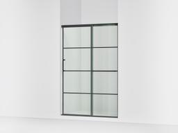 Elate Sliding shower door, 70-1/2'' H x 50-1/4 - 53-5/8'' W, with 1/4'' thick Crystal Clear glass with rectangular grille pattern - Matte Black - image 1