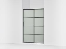 Elate Sliding shower door, 70-1/2'' H x 50-1/4 - 53-5/8'' W, with 1/4'' thick Frosted glass with rectangular grille pattern - Matte Black - image 1