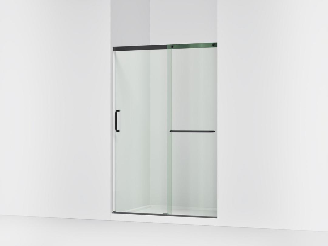 Elate Sliding shower door, 70-1/2'' H x 50-1/4 - 53-5/8'' W, with 1/4'' thick Crystal Clear glass - Matte Black by Kohler