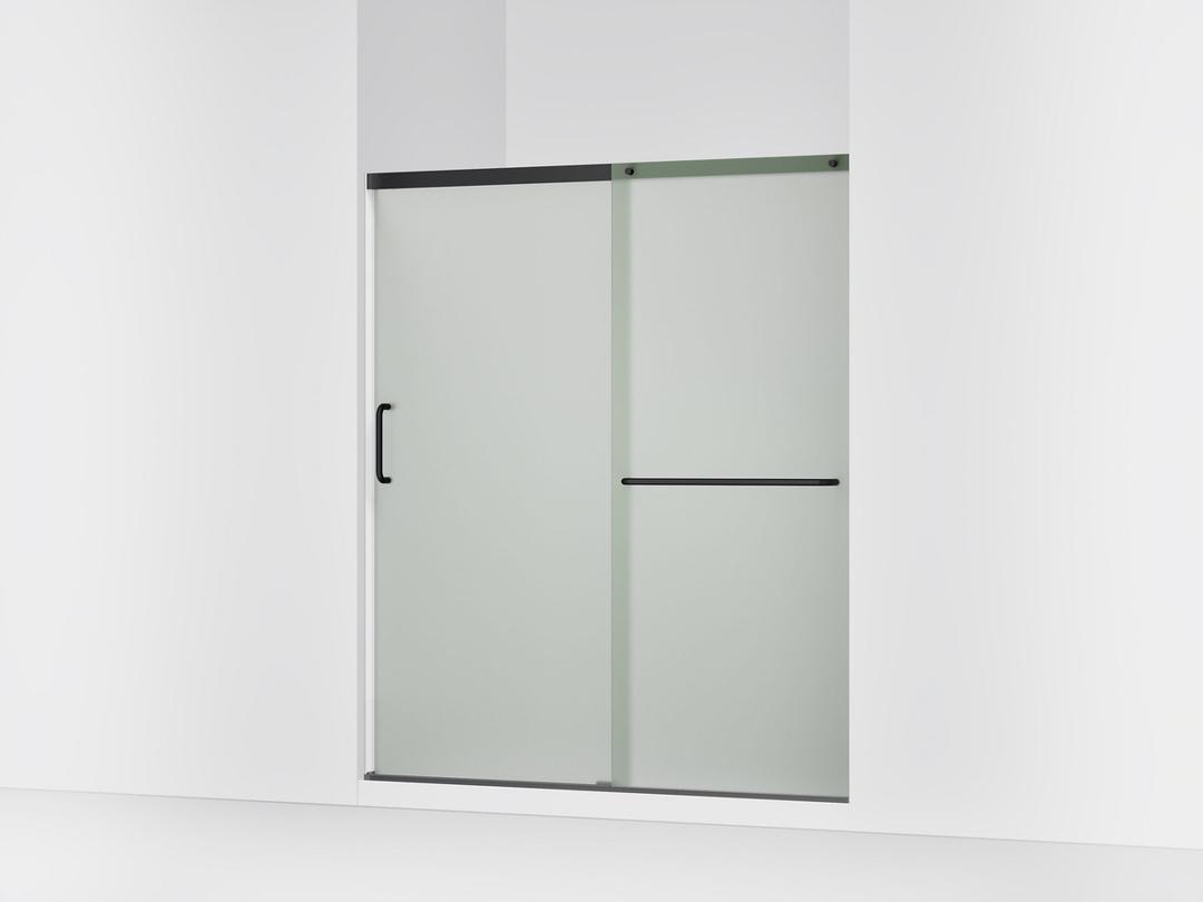 Elate Sliding shower door, 70-1/2'' H x 56-1/4 - 59-5/8'' W, with 1/4'' thick Frosted glass - Matte Black by Kohler