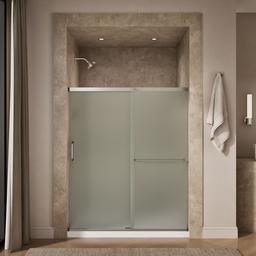 Elate Sliding shower door, 70-1/2'' H x 56-1/4 - 59-5/8'' W, with 1/4'' thick Frosted glass - Matte Nickel - image 4