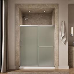 Elate Sliding shower door, 70-1/2'' H x 56-1/4 - 59-5/8'' W, with 1/4'' thick Frosted glass - Bright Silver - image 4
