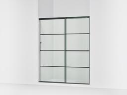 Elate Sliding shower door, 70-1/2'' H x 56-1/4 - 59-5/8'' W, with 1/4'' thick Crystal Clear glass with rectangular grille pattern - Matte Black - image 1