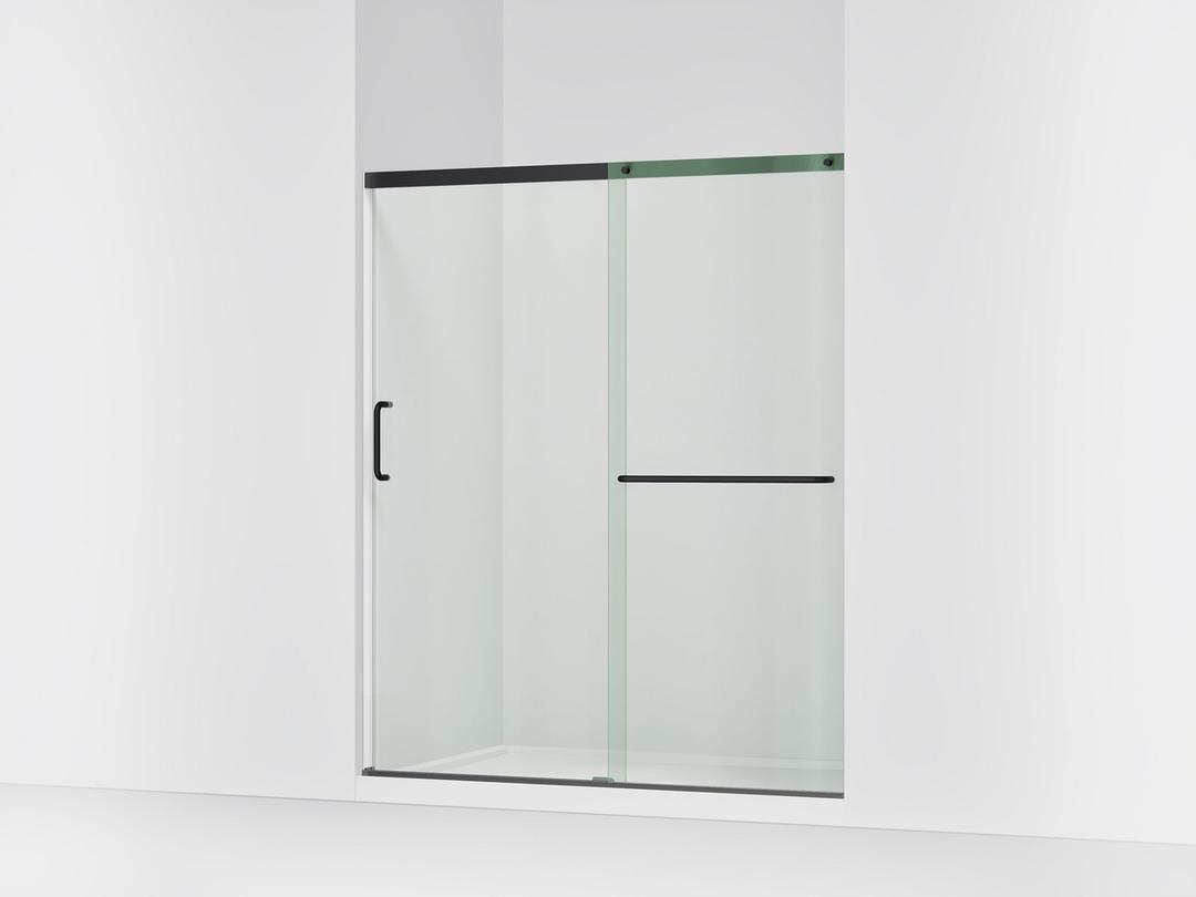 Elate Sliding shower door, 70-1/2'' H x 56-1/4 - 59-5/8'' W, with 1/4'' thick Crystal Clear glass - Matte Black by Kohler