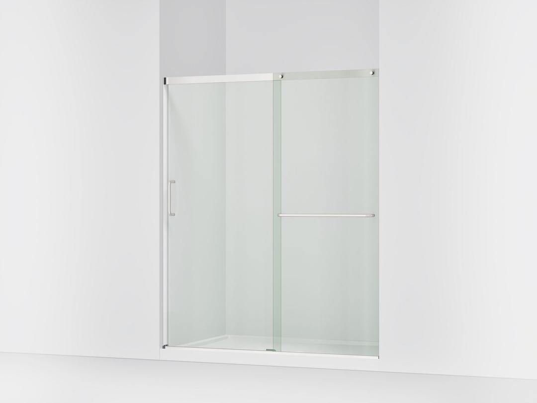 Elate Sliding shower door, 70-1/2'' H x 56-1/4 - 59-5/8'' W, with 1/4'' thick Crystal Clear glass - Bright Silver by Kohler