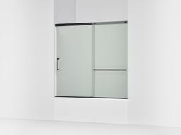 Elate Sliding bath door, 56-3/4'' H x 56-1/4 - 59-5/8'' W, with 1/4'' thick Frosted glass - Matte Black - image 1