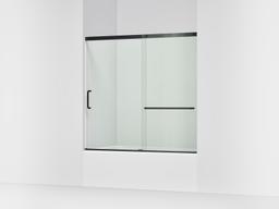 Elate 56-3/4'' H sliding bath door with 1/4''-thick glass - Matte Black - image 1