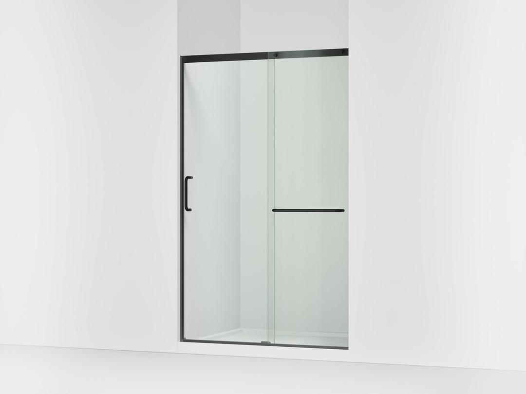 Elate Sliding shower door, 75-1/2'' H x 44-1/4 - 47-5/8'' W, with heavy 5/16'' thick Crystal Clear glass - Matte Black by Kohler
