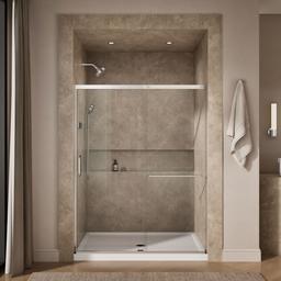 Elate Tall 75-1/2'' H sliding shower door with 5/16''-thick glass - Bright Silver - image 4