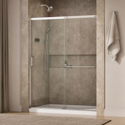 Elate Tall 75-1/2'' H sliding shower door with 5/16''-thick glass - Bright Silver - image 2