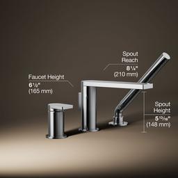 Composed Deck-mount bath faucet with handshower - image 3