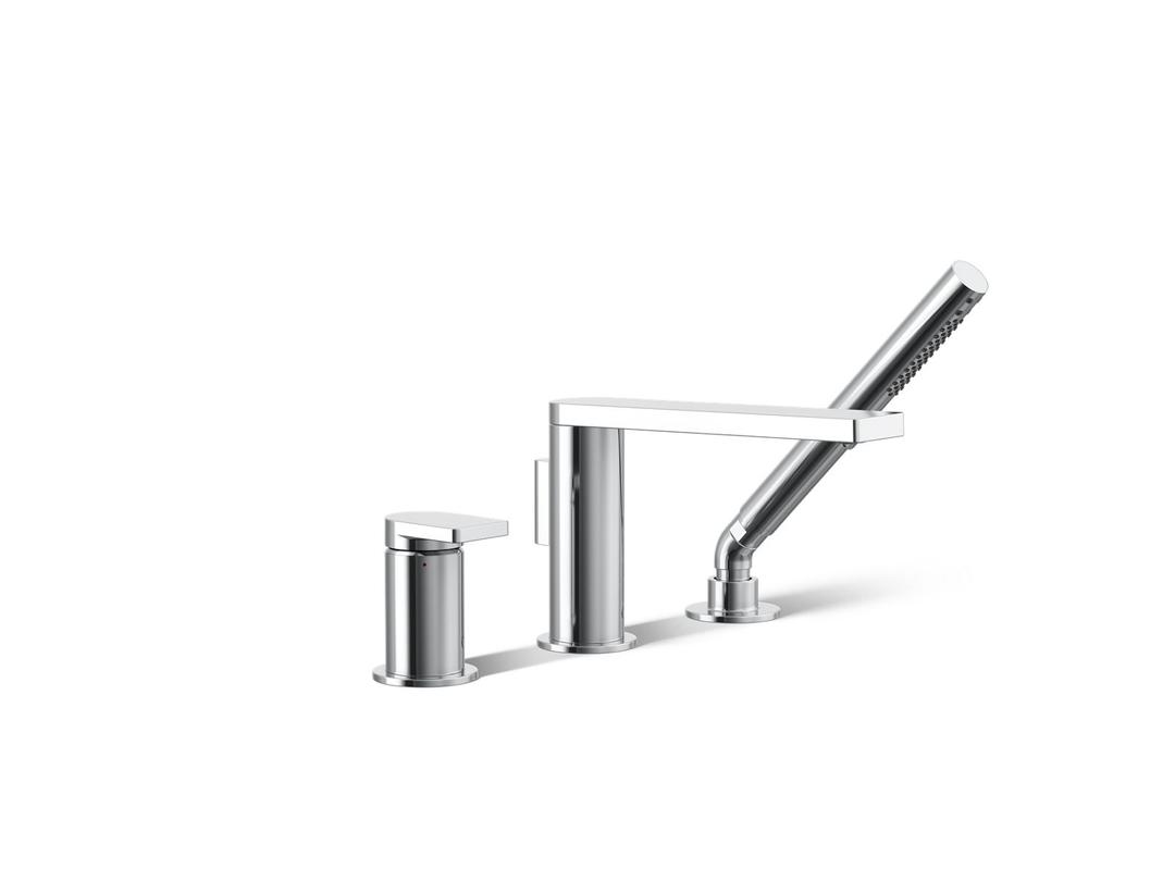 Composed Deck-mount bath faucet with handshower by Kohler