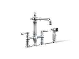 Artifacts Two-hole bridge bar sink faucet with side sprayer - image 1