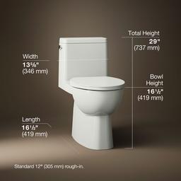 Reach One-piece compact elongated toilet with skirted trapway, 1.28 gpf - image 3
