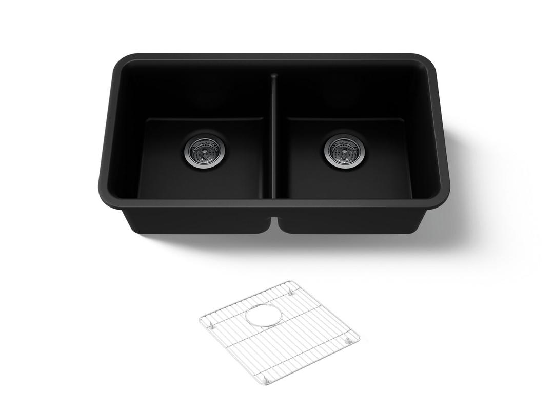 Cairn 33-1/2'' undermount double-bowl kitchen sink by Kohler