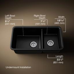 Cairn 33-1/2'' undermount double-bowl kitchen sink - image 3