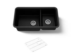 Cairn 33-1/2'' undermount double-bowl kitchen sink - image 1