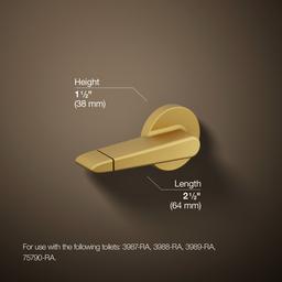 Dual-flush trip lever, right hand - Vibrant Brushed Moderne Brass - image 3