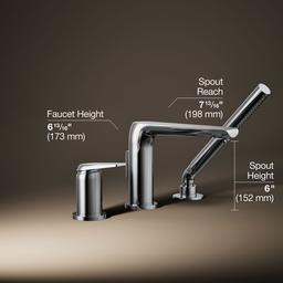 Avid Deck-mount bath faucet with handshower - image 3