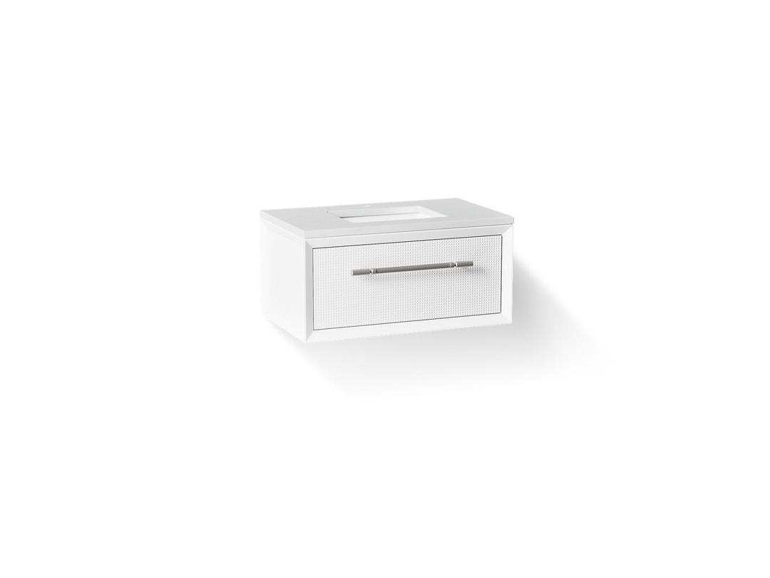 36'' wall-hung bathroom vanity cabinet with sink and quartz top by Kohler
