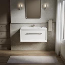 36'' wall-hung bathroom vanity cabinet with sink and quartz top - image 3