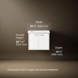 24'' wall-hung bathroom vanity cabinet with sink and quartz top - image 6