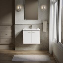24'' wall-hung bathroom vanity cabinet with sink and quartz top - image 4