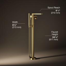 Composed Floor-mount bath filler trim with handshower - image 18