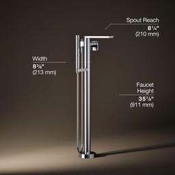 Composed Floor-mount bath filler trim with handshower - image 17