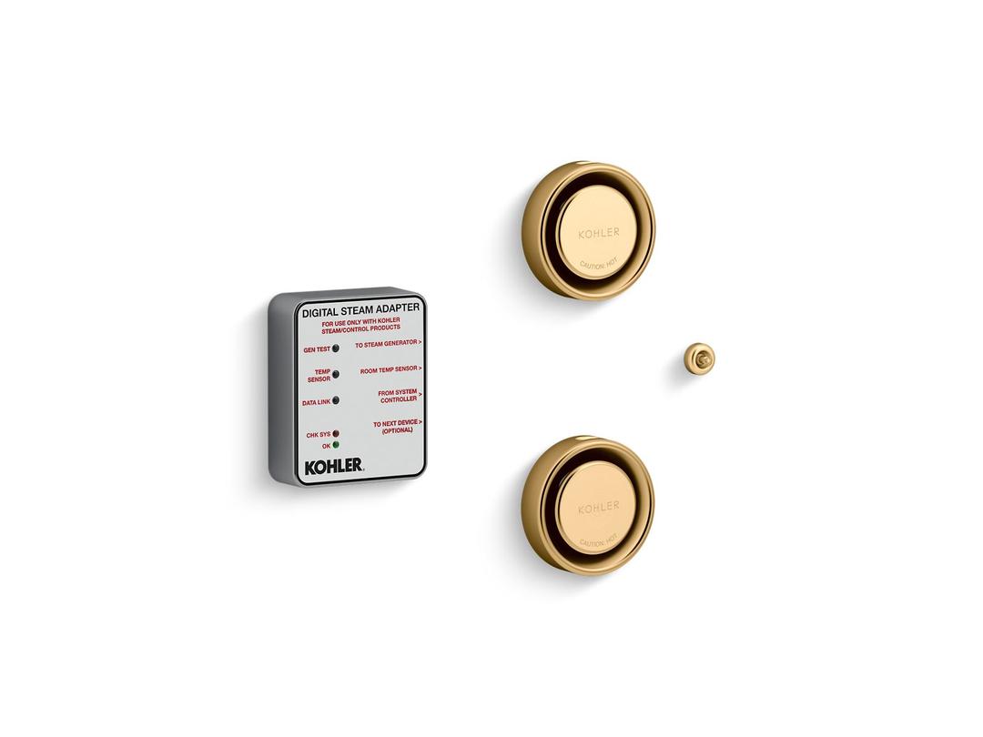 Invigoration Series Tandem digital steam adapter kit - Vibrant Brushed Moderne Brass by Kohler