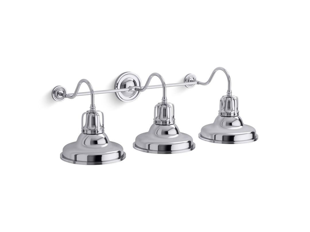 HauksbeeE 3 Light Double Bell Sconce - Polished Chrome by Kohler