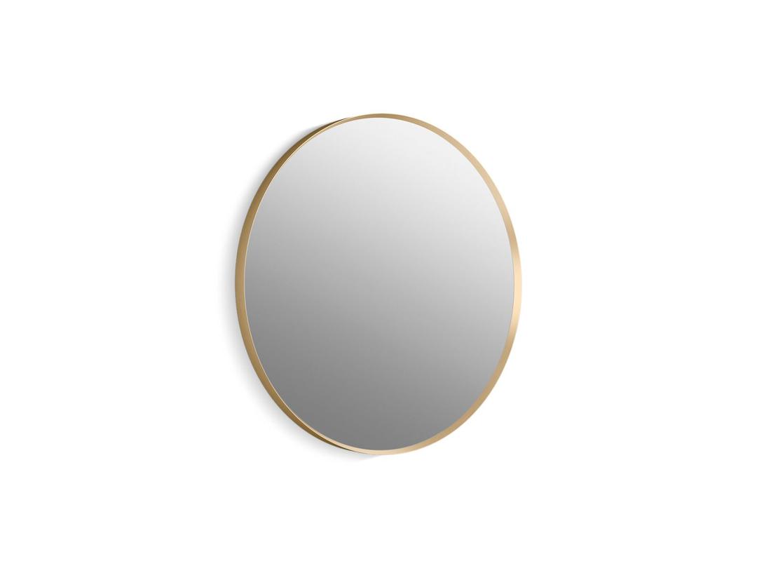 Essential 28'' round framed mirror - Moderne Brushed Gold by Kohler