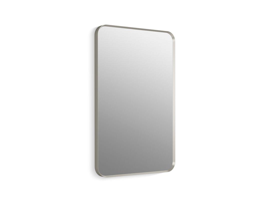 Essential 22'' x 34'' rectangular framed mirror - Brushed Nickel by Kohler