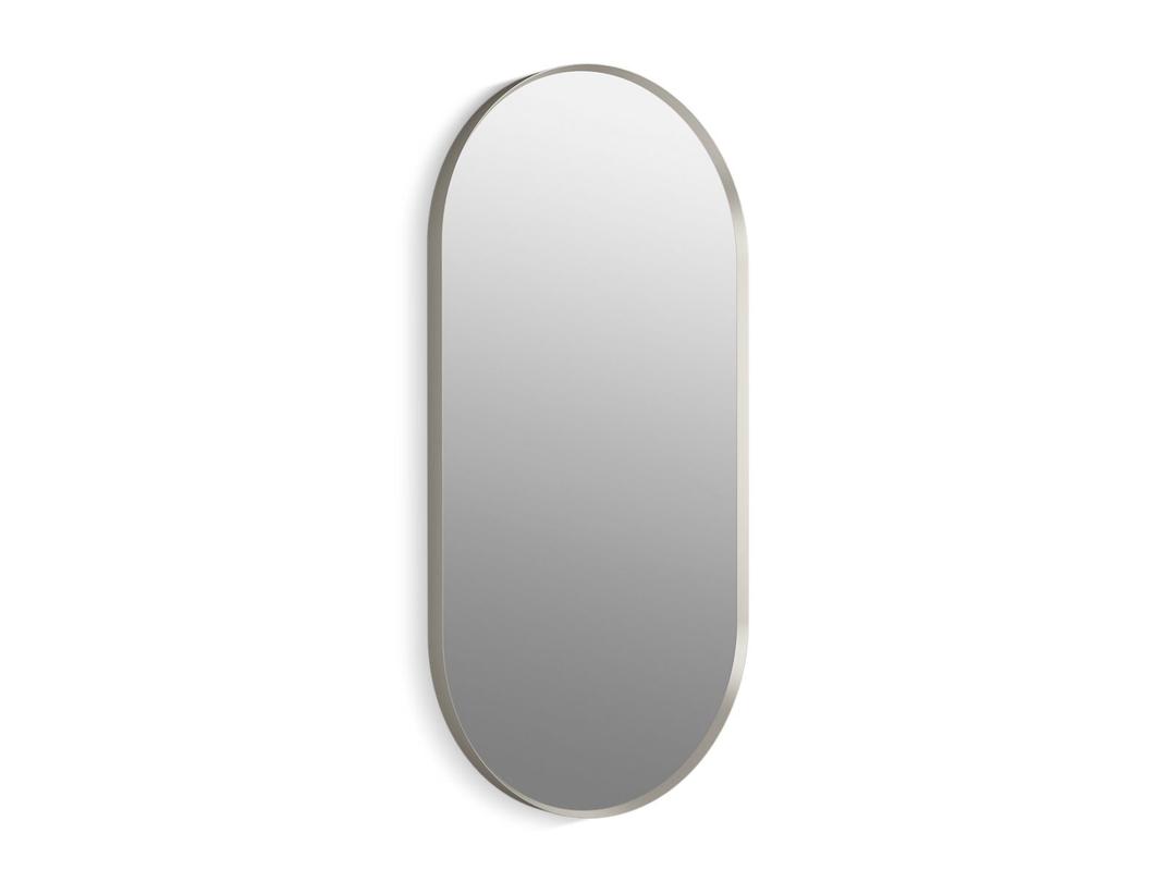 Essential 20'' x 40'' capsule framed mirror - Brushed Nickel by Kohler