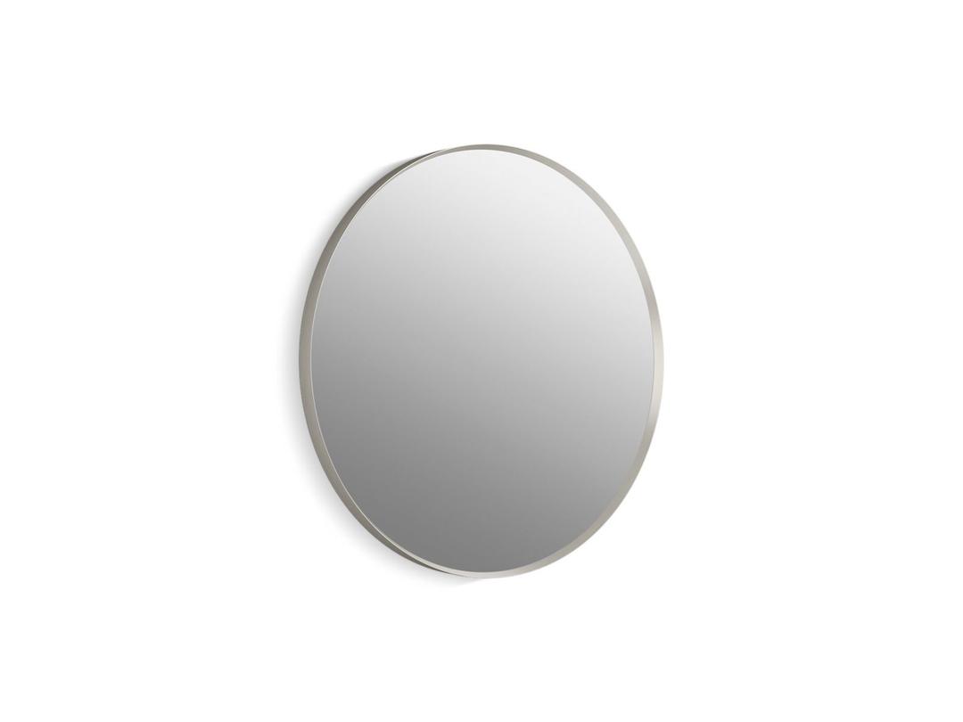 Essential 28'' round framed mirror - Brushed Nickel by Kohler