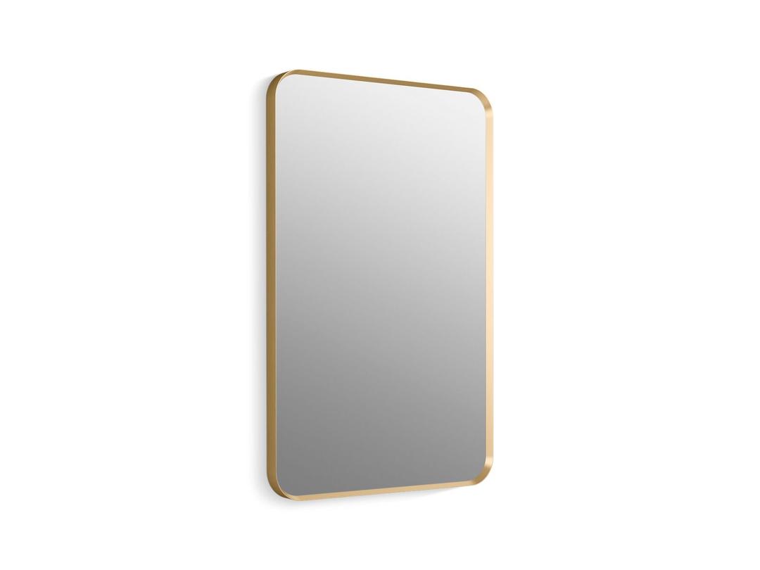 Essential 22'' x 34'' rectangular framed mirror - Moderne Brushed Gold by Kohler
