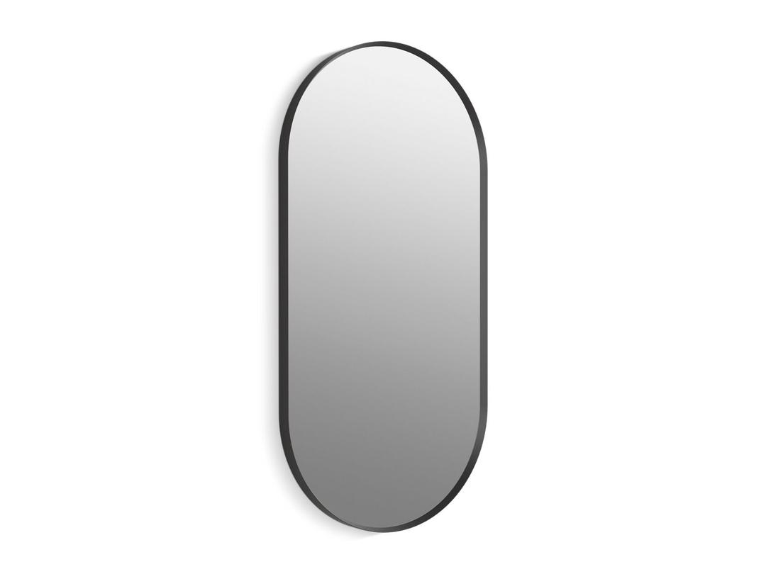 Essential 20'' x 40'' capsule framed mirror - Matte Black by Kohler