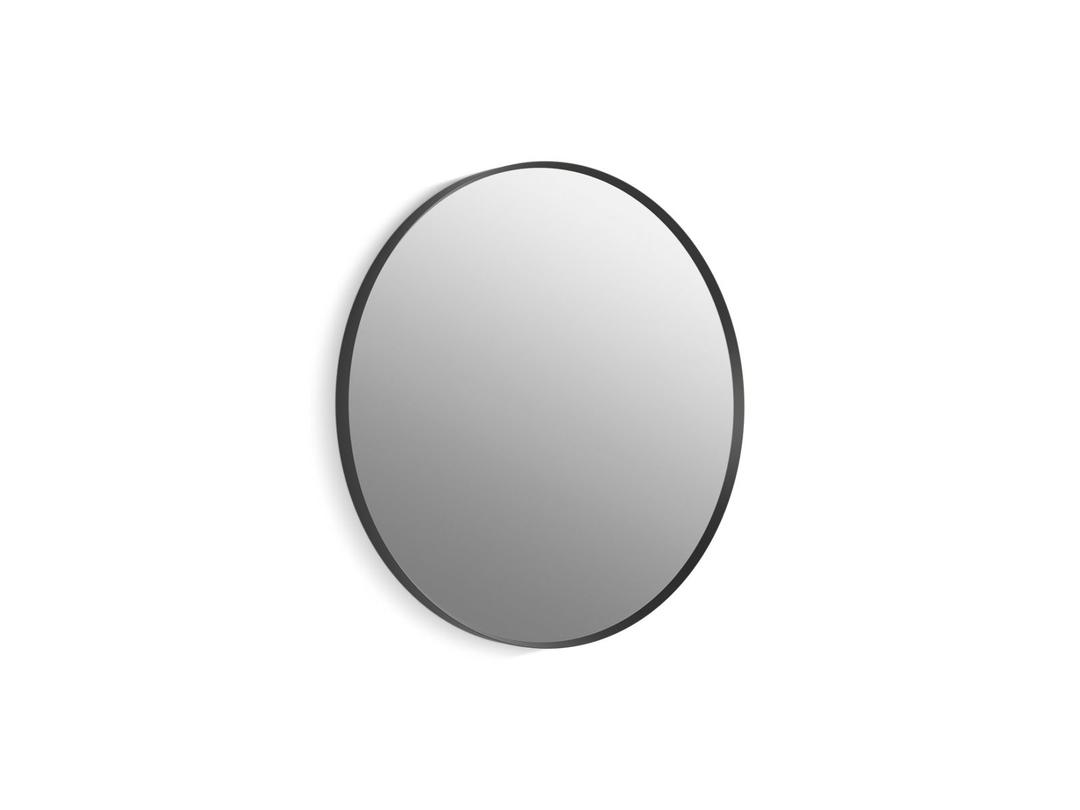 Essential 28'' round framed mirror - Matte Black by Kohler