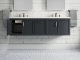 Winnow 60'' bathroom vanity cabinet with sinks and quartz top - image 29