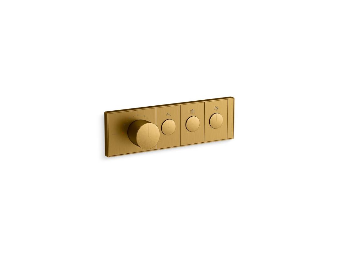 Anthem Three-outlet recessed mechanical thermostatic valve control by Kohler