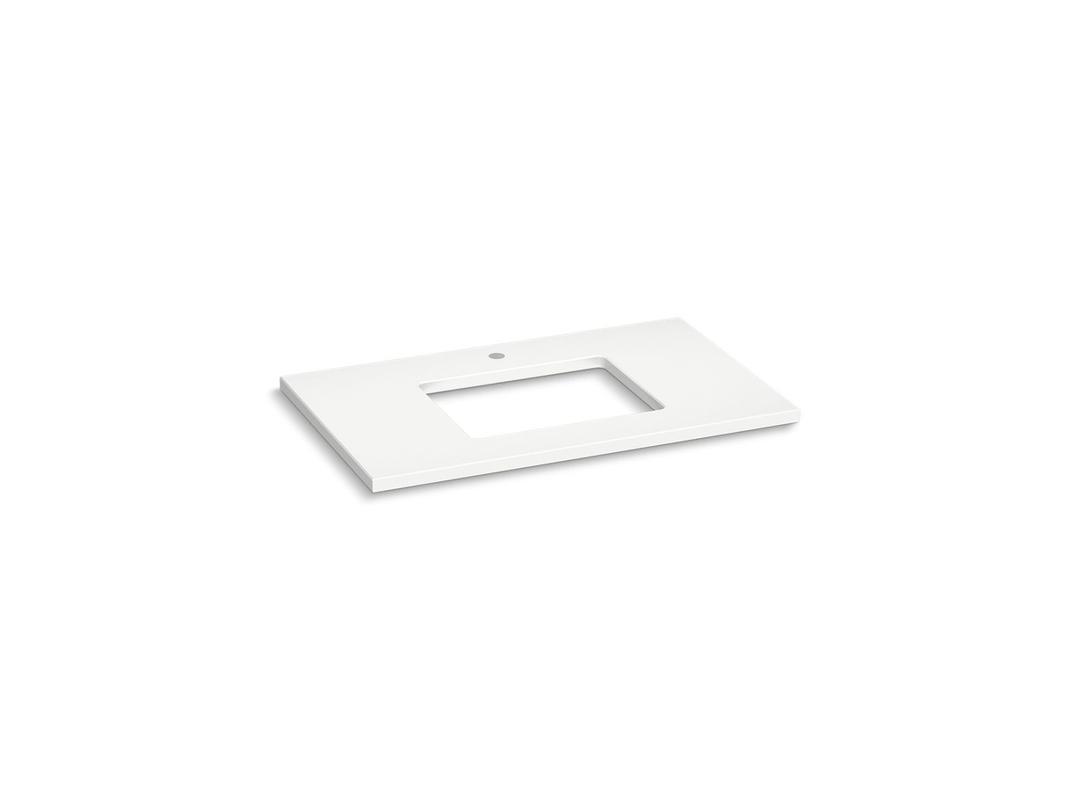 Silestone 37'' quartz vanity top with rectangular cutout by Kohler