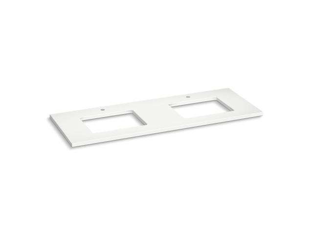 Silestone 61'' quartz vanity top with two rectangular cutouts