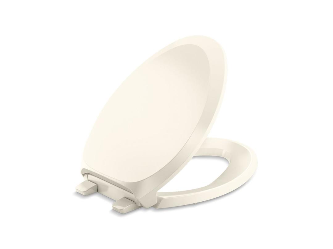 French Curve Ready Latch Quiet-Close Elongated Toilet Seat - Almond by Kohler