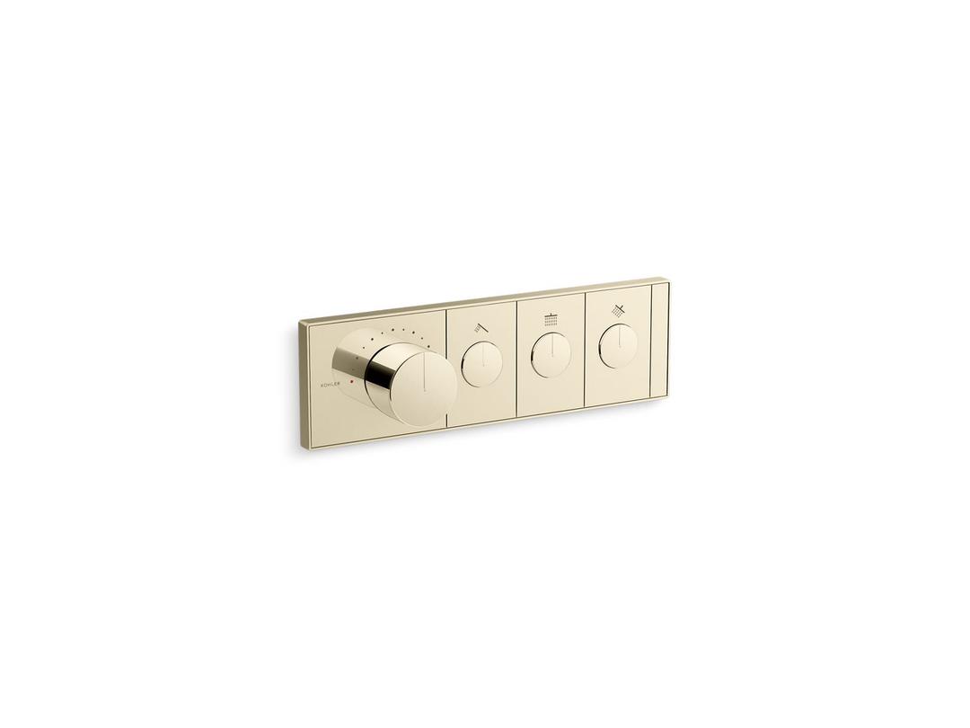 Anthem Three-outlet recessed mechanical thermostatic valve control by Kohler