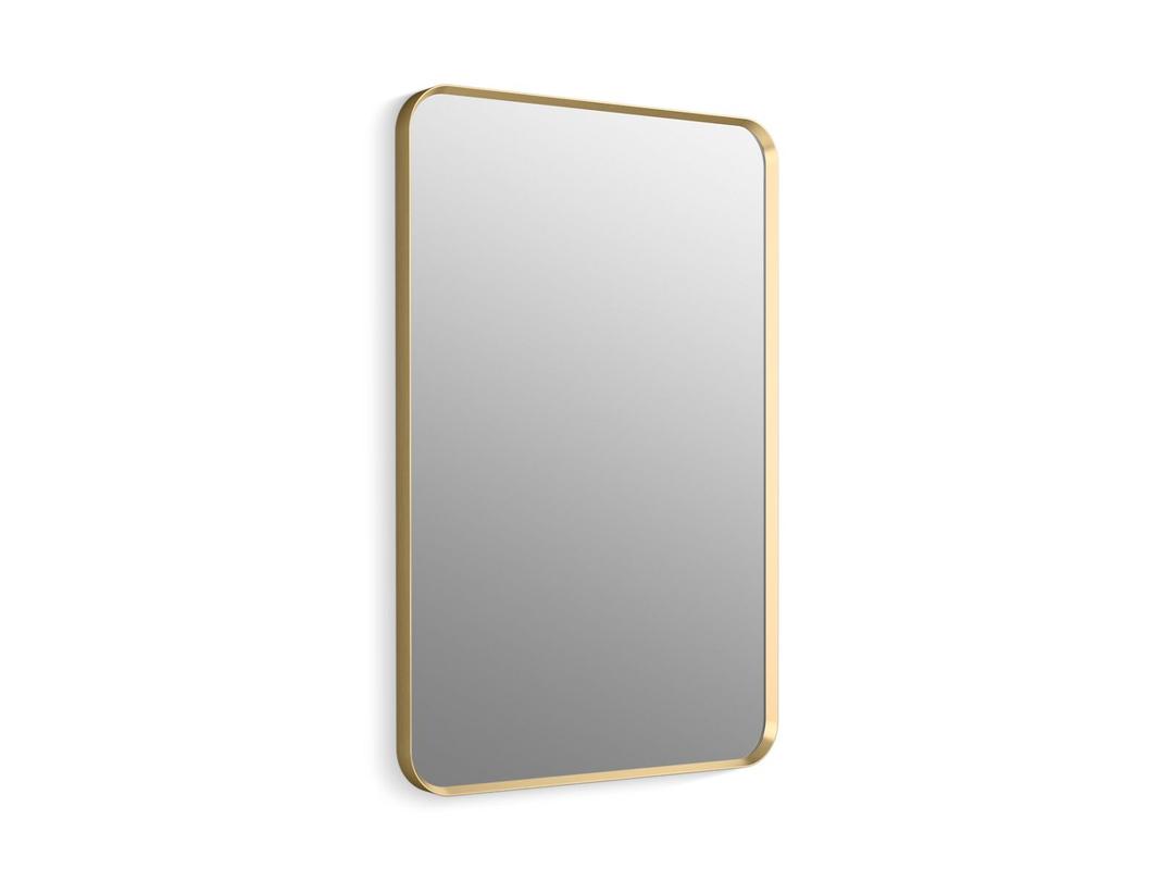 Essential 24'' x 36'' rectangular framed mirror - Moderne Brushed Gold by Kohler