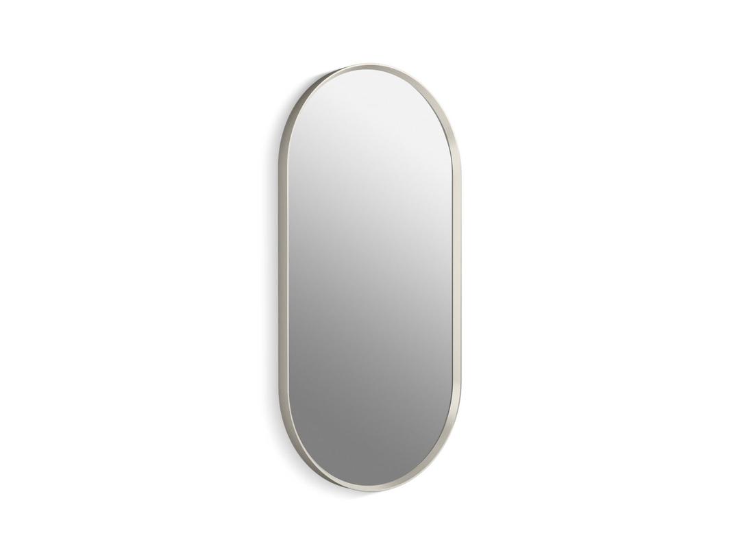 Essential 18'' x 36'' capsule framed mirror - Brushed Nickel by Kohler