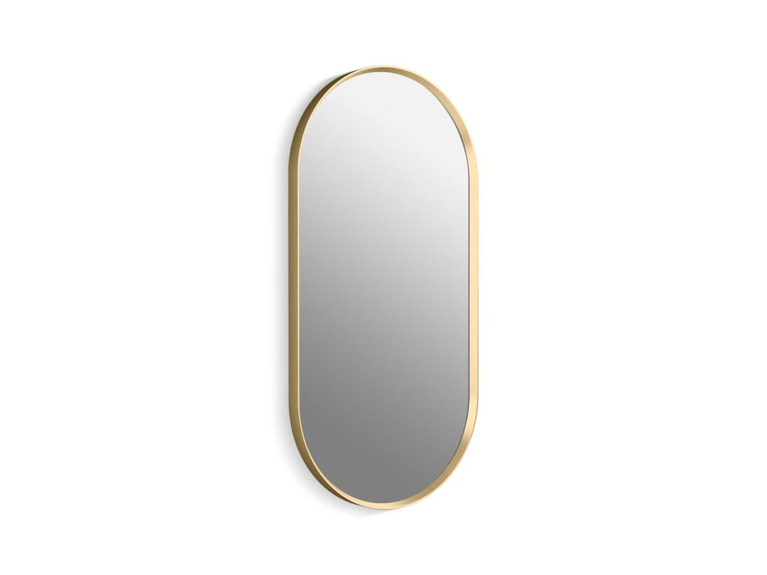 Essential 18'' x 36'' capsule framed mirror - Moderne Brushed Gold by Kohler