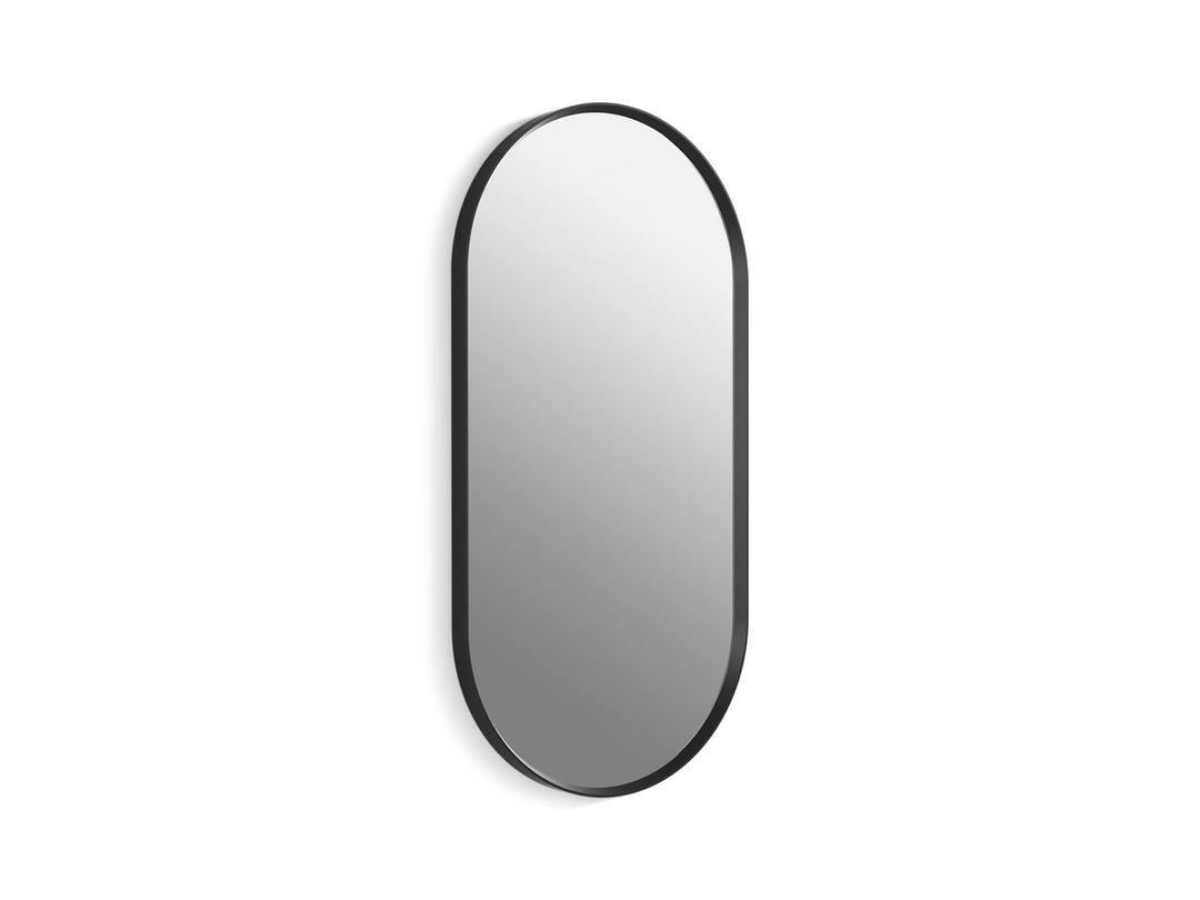 Essential 18'' x 36'' capsule framed mirror - Matte Black by Kohler