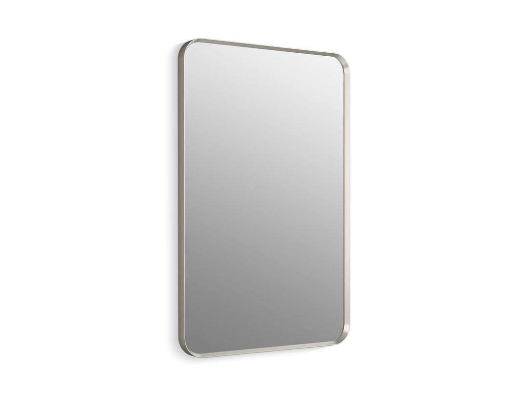 Essential 24'' x 36'' rectangular framed mirror - Brushed Nickel by Kohler